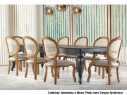 Conjunto Mesa de Jantar Medalhão com 08 Poltronas com Encosto em Tela ou com Capitone 2.00 x 1.00 Retangular